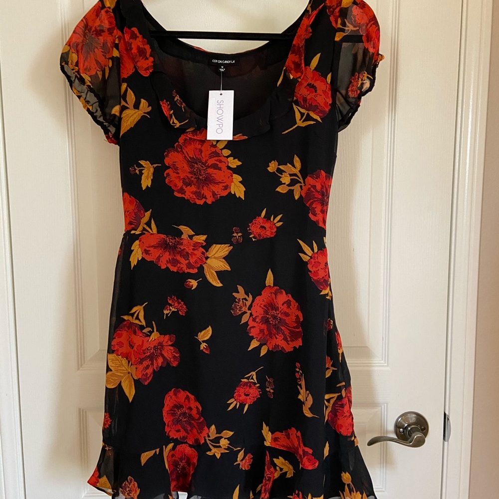 Showpo Every Rose Black Floral Dress